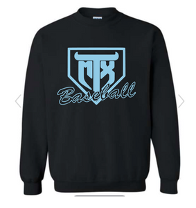 MTX Baseball Team Youth Sweatshirts - Black with blue print