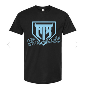 MTX Baseball Team T-Shirts Adult - Black with blue print