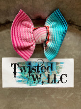 Load image into Gallery viewer, Pink Serape • Navy • Turquoise • Stripes
