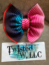 Load image into Gallery viewer, Pink Serape • Navy • Turquoise • Stripes
