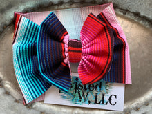 Load image into Gallery viewer, Pink Serape • Navy • Turquoise • Stripes
