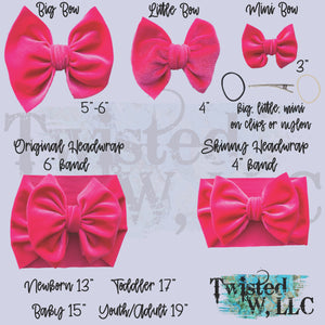 Hot Pink Acid Wash bows