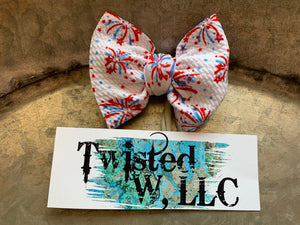 Fireworks • Patriotic bows • Red, White & Blue