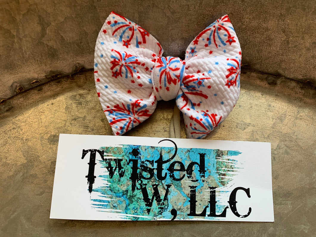Fireworks • Patriotic bows • Red, White & Blue