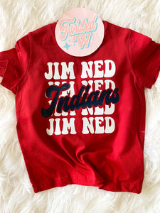 Jim Ned Indians - cursive 