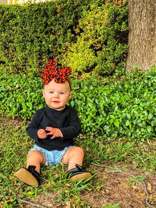 Neon Orange Leopard Bows