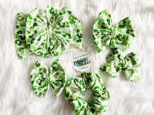 Load image into Gallery viewer, Green Leopard Velvet Bows • St. Patrick&#39;s Day
