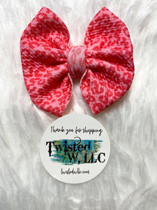 Hot Pink leopard Bows