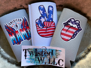 Ready to Ship Tall Skinny Patriotic Koozies