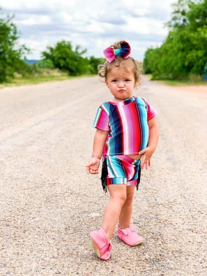 Pink Serape • Navy • Turquoise • Stripes