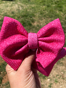 Hot Pink faux glitter bows