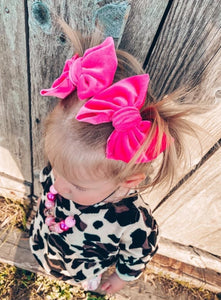 Hot Pink Velvet Bows