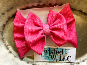 Hot Pink faux glitter bows