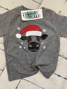 Santa Cow tees • Christmas • Glitter Vinyl or Direct to film