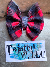 Load image into Gallery viewer, Black and Red Buffalo Plaid Bows
