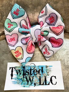 Conversation Heart Bows • Valentine's Day