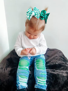 Lucky Shamrock bows • St. Patricks Day