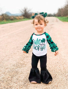 Green and Navy plaid bows • St. Patricks Day