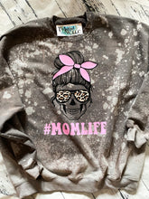 Load image into Gallery viewer, Charcoal sweatshirt with pink and leopard 
