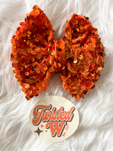 Load image into Gallery viewer, Orange Glam • Sequin Bows
