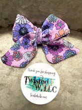 Load image into Gallery viewer, Retro Purple Floral Bows • Spring
