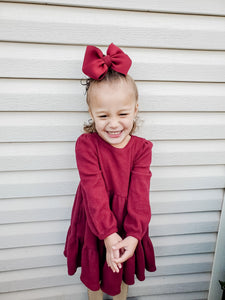 Burgundy • Maroon Puff Bow