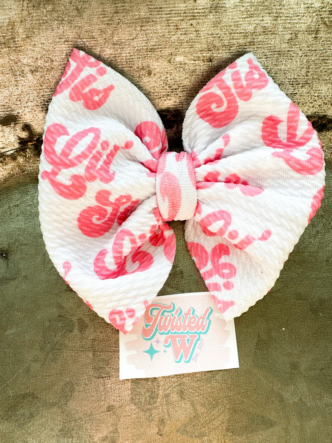 Lil Sis Bows • White and Pink