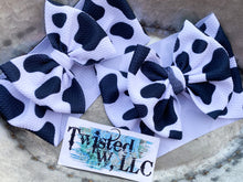 Load image into Gallery viewer, Cow Print 2.0 Bows • Black and White
