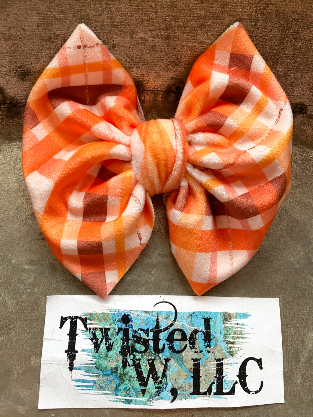 Thanksgiving Plaid • Orange, Brown, Cream • Velvet