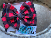 Load image into Gallery viewer, Black and Red Buffalo Plaid Bows
