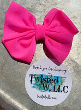 Load image into Gallery viewer, Neon Pink Swim Bows
