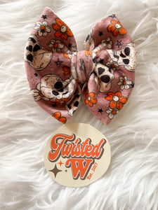 Floral Skulls • Darker Mauve • Spooky Bows • Velvet